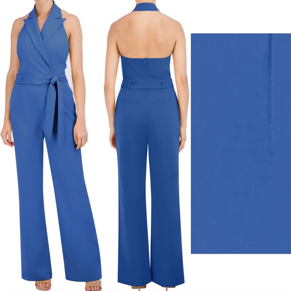 BCBG Halter Neck Blue Jumpsuit